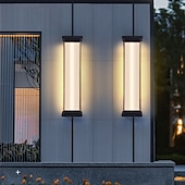 abordables luces de pared al aire libre-Aplique de pared LED, accesorio de iluminación, aplique de pared ip65, lámpara de pared de aluminio resistente al agua y a prueba de herrumbre, acrílico, patio, jardín, balcón, villa, luces