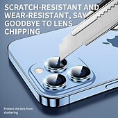 رخيصةأون واقيات شاشات أيفون-3 مجموعات 2 مجموعات كاميرا عدسة حامي من أجل Apple ايفون 16 iPhone 15 Pro Max 14 Plus 13 12 11 Pro Max سبائك التيتانيوم 9Hقسوة (HD) دقة عالية انفجار برهان مقاومة الحك