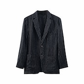 billige luksus blazer i lin-100% Lin Herre Blazer i lin Blazer Virksomhet Formell kveld Bryllupsfest Mote Fritid Vår &amp; Vinter عادي Lomme Fritid / hverdag Enkeltkneppet Blazer Svart Mørkeblå