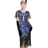 economico Sciarpe &amp; Wrap-Retrò Vintage Anni Ruggenti Anni 1920 Abiti Fascia Flapper Set di accessori Il grande Gatsby Invitato al matrimonio Paillettes Paillettes Per donna Halloween Carnevale Mascherata Carnevale Festa
