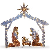 Χαμηλού Κόστους χριστουγεννιάτικα φωτάκια εξωτερικού χώρου-Χριστουγεννιάτικη διακόσμηση Χριστουγεννιάτικη φωτεινή νάτια σκηνή φάτνης διακόσμηση κήπου αυλής Χριστούγεννα Πάσχα διακοσμητικά