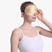 baratos Acessórios de cama-Máscara de olho de seda pura natural 100% real com alça ajustável para dormir, cobertura de sombra de sono de seda amoreira dupla face, bloqueia a luz e reduz os olhos inchados
