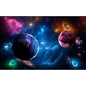 voordelige Behang-3d muurschildering behang zonnestelsel galaxy planet muursticker die print peel en stick verwijderbare pvc/vinyl materiaal zelfklevend/lijm vereist muur decor muurschildering voor woonkamer slaapkamer