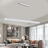 economico Design della linea-luce lineare a led, illuminazione a sospensione con striscia di alluminio con lampada a sospensione con paralume in acrilico, lampadari lunghi moderni e semplici per isola cucina 110-240v