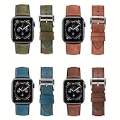 cheap Apple Watch Bands-Leather Band Compatible with Apple Watch band 38mm 40mm 41mm 42mm 44mm 45mm 49mm Rugged Luxury Adjustable Genuine Leather Strap Replacement Wristband for iwatch Series Ultra 8 7 SE 6 5 4 3 2 1