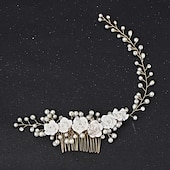 abordables Coiffure de mariage-Peignes Alliage Mariage Mariage Mariée Avec Strass Fleur Casque Couvre-chef
