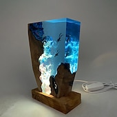 cheap Table Lamps-Resin Night Light Scuba Diving Deep Sea Exploration Colorful Wooden Lamp Free Diving Unique Decorative Gift Christmas Gift 15cm/20cm