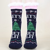 abordables sombrero de papá noel y accesorios-Papá Noel Artículos Para Celebrar la Navidad Calcetines de Navidad Hombre Mujer Navidad Nochebuena Estilo lindo Calcetines