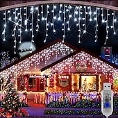 ieftine Alimentare USB-4m Fâșii de Iluminat Lumini de țurțuri de Crăciun 96 LED-uri Alb Cald Alb Rece Albastru Lumini de sărbători Fereastra / Cortina / Icicle Lights Nuntă Glob de Craciun Alimentat USB