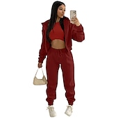 preiswerte Trainingsanzug für Damen-Kapuzenshirt Weste Pullover Glatt Grafik Für Damen Erwachsene Heißprägen Strasse Casual