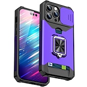 levne Pouzdra pro iPhone-telefon Carcasă Pro iPhone 15 Pro Max Plus iPhone 14 13 12 11 Pro Max Mini SE X XR XS Max 8 7 Plus Zadní kryt Držák na prsteny Slot pro kartu Nárazuvzdorné TPU PC