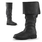 cheap Men&#039;s Boots-Men&#039;s Brown Faux Leather Medieval Pirate Style Slouch Boots – Fold-Over Knee-High Costume Boots for Cosplay, Renaissance Fairs &amp; Themed Events