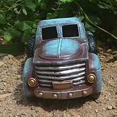 abordables Statues-Pot de fleur de voiture rétro, jardinière succulente, ornement artisanal rétro en résine pour la maison, jardin, décoration de cour