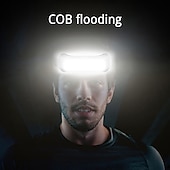 cheap Head Lights-USB Rechargeable LED Headlamp 3 Modes Fishing Camping Lantern Waterproof Mini Headlight Portable Floodlight COB Head Torch