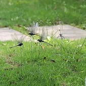 preiswerte Weihnachtsdeko-3 Stück Libellen-Gartenstecker, Kunststoff-Hofschild mit Pfahl für Gartendekoration, Halloween-Dekor, Herbstdekoration, Erntedankfest, Weihnachtsgeschenk