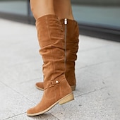 levne Slouch Boots-dámské semišové kozačky nad kolena s huňatým designem – ideální pro podzimní módu, ležérní výlety a outdoorová dobrodružství