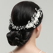 abordables Coiffure de mariage-Peignes Alliage Mariage Mariage Mariée Avec Strass Fleur Casque Couvre-chef