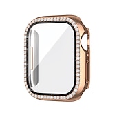 baratos Capa Smartwatch-2 por Pacote Estojo de relógio com protetor de tela Compatível com Apple Watch Series 8 7 41mm 45mm / Series 6 5 4 SE 40mm 44mm / Series 3 2 1 38mm 42mm Resistente a riscos Bling Diamond Limpar HD