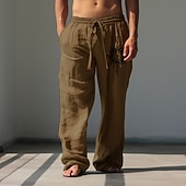 economico Pantaloni casual stampati da uomo-Per uomo Sole Pantaloni casual Pantaloni Pantaloni Larghi Misura del girovita medio Vintage All'aperto Abbigliamento casual alla moda Abbigliamento quotidiano Autunno &amp; Inverno Nero Bianco Verde