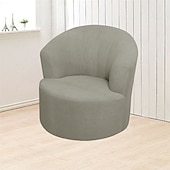 abordables Cubierta de sillón y silla sin brazo-Funda para sillón giratorio de barril de jacquard, funda elástica color burdeos para sillón giratorio, funda para sofá, funda para sillón de club redondo moderno