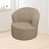 abordables Cubierta de sillón y silla sin brazo-Funda para sillón giratorio de barril de jacquard, funda elástica color burdeos para sillón giratorio, funda para sofá, funda para sillón de club redondo moderno