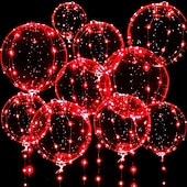 billige Batteridrevet-elegant bryllupsmottak fest ledet ballong lysende fest bryllupsrekvisita dorm festdekorasjon gjennomsiktig boble dekorasjon bursdag bryllup led ballonger lysslynge julegave
