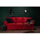 baratos Cobertura de Sofa-Capa para Sofá de 3 Lugares Capa de Sofá de Algodão com 3 Capas de Almofada e 3 Capas de Encosto Capa Ektorp Lavável Protetor de Móveis