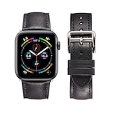 cheap Apple Watch Bands-Leather Band Compatible with Apple Watch band 38mm 40mm 41mm 42mm 44mm 45mm 49mm Rugged Luxury Adjustable Genuine Leather Strap Replacement Wristband for iwatch Series Ultra 8 7 SE 6 5 4 3 2 1