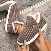 ieftine Flip-Flops de Damă-papuci de casă roz de pluș pentru femei, cu căptușeală din lână – pantofi confortabili, anti-alunecare, pentru confortul casei