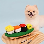 cheap Dog Toys-1pc Durable Sushi Design Pet Toy for Grinding Teeth Squeaking and Food Leaking - Interactive Chew Toy for Dogs