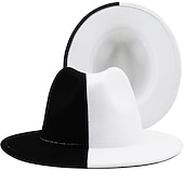 olcso photobooth kellékek-széles karimájú fedora napkalap divat jazz sapka panama sapka férfiaknak női ünnepnapi szuper lábtál vasárnapi buli