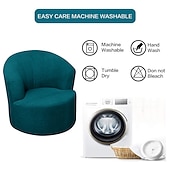 abordables Cubierta de sillón y silla sin brazo-Funda para sillón giratorio de barril de jacquard, funda elástica color burdeos para sillón giratorio, funda para sofá, funda para sillón de club redondo moderno