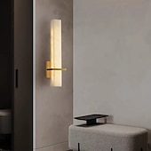 economico Lampade LED da parete-moderno applique da parete in marmo lungo lineare lampada da parete in ottone dorato comodino applique da parete per bagno lampada da trucco bar cablaggio a parete illuminazione per soggiorno sala da