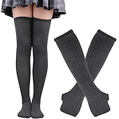 abordables Accesorios-Calcetines hasta rodilla Calcetines de Navidad Mujer Navidad Carnaval Mardi Gras Nochebuena Retro Antiguo Guantes Calcetines