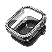 baratos Capa Smartwatch-2 por Pacote Estojo de relógio com protetor de tela Compatível com Apple Watch Series 8 7 41mm 45mm / Series 6 5 4 SE 40mm 44mm / Series 3 2 1 38mm 42mm Resistente a riscos Bling Diamond Limpar HD