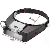 abordables Herramientas de Mano-Lupa de diadema con luz LED, lámpara de cabeza, lupa de joyero con luces LED de 1,5x/3x/8,5x/10x