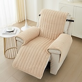 abordables Funda de sofá-Fundas de peluche de conejo para sillón reclinable grande, funda de asiento reversible, protector lavable con correas elásticas ajustables para niños y mascotas
