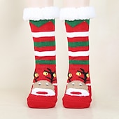 abordables sombrero de papá noel y accesorios-Papá Noel Artículos Para Celebrar la Navidad Calcetines de Navidad Hombre Mujer Navidad Nochebuena Estilo lindo Calcetines