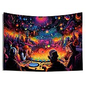 preiswerte Blacklight -Wandteppiche-Schwarzlicht-Wandteppich, UV-reaktiv, leuchtet im Dunkeln, Party, Neon, Trippy, Misty Bar, Konzert, Wandteppich, Wandbild für Wohnzimmer, Schlafzimmer