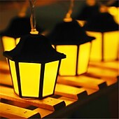 economico Striscie luci a batteria-Lanterna da palazzo retrò a 10 led stringa di lucine fata lanterna alimentata a batteria ghirlanda di natale per decorazioni per la camera da letto per feste di nozze 1 set