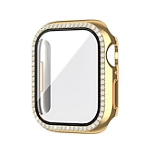 baratos Capa Smartwatch-2 por Pacote Estojo de relógio com protetor de tela Compatível com Apple Watch Series 8 7 41mm 45mm / Series 6 5 4 SE 40mm 44mm / Series 3 2 1 38mm 42mm Resistente a riscos Bling Diamond Limpar HD
