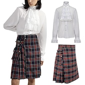  Punk Gothic Scottish Utility Kilts Medieval Carnival Men's Costume Vintage Cosplay Party Evening Skirts Masquerade