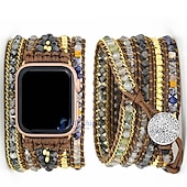 cheap Apple Watch Bands-Handmade Braided Rope Compatible with Apple Watch band Women Multilayer Beaded Beads Strap Replacement Wristband for 38mm 40mm 41mm 42mm 44mm 45mm 49mm iwatch Series Ultra 8 7 6 SE 5 4 3 2 1