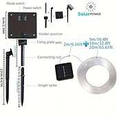 economico strisce luminose impermeabili-2 luci solari a corda per esterni impermeabili 8 modalità luci a corda a led per Natale, tenda, gazebo, trampolino, passerella, piscina