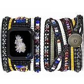 cheap Apple Watch Bands-Handmade Braided Rope Compatible with Apple Watch band Women Multilayer Beaded Beads Strap Replacement Wristband for 38mm 40mm 41mm 42mm 44mm 45mm 49mm iwatch Series Ultra 8 7 6 SE 5 4 3 2 1