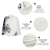 abordables Chemises habillées pour hommes-Homme Floral Chemise manche longue Mode Design Décontractées du quotidien Vacances Sortie Printemps été Col rabattu Impression 3D Bouton bas Noir Rouge Bleu Marron Vert