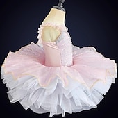 levne Dětské taneční oblečení-Dětské taneční kostýmy Balet Taneční kostýmy Šaty Flitry Tyl Dívčí Výkon Párty Bez rukávů Spandex Organza