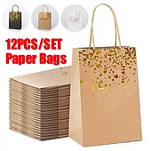 cheap Event &amp; Party Supplies-12PCS Bronzing Love Heart Printed Paper Bags Gift Packaging Bag