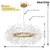 tanie Żyrandole-fajerwerki kryształowy żyrandol nowoczesny, żyrandol dmuchawiec sputnik, 60/80 chromowane oświetlenie wiszące do schodów restauracyjnych kuchnia jadalnia sypialnia salon