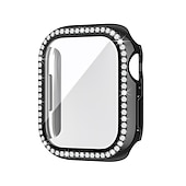 baratos Capa Smartwatch-2 por Pacote Estojo de relógio com protetor de tela Compatível com Apple Watch Series 8 7 41mm 45mm / Series 6 5 4 SE 40mm 44mm / Series 3 2 1 38mm 42mm Resistente a riscos Bling Diamond Limpar HD